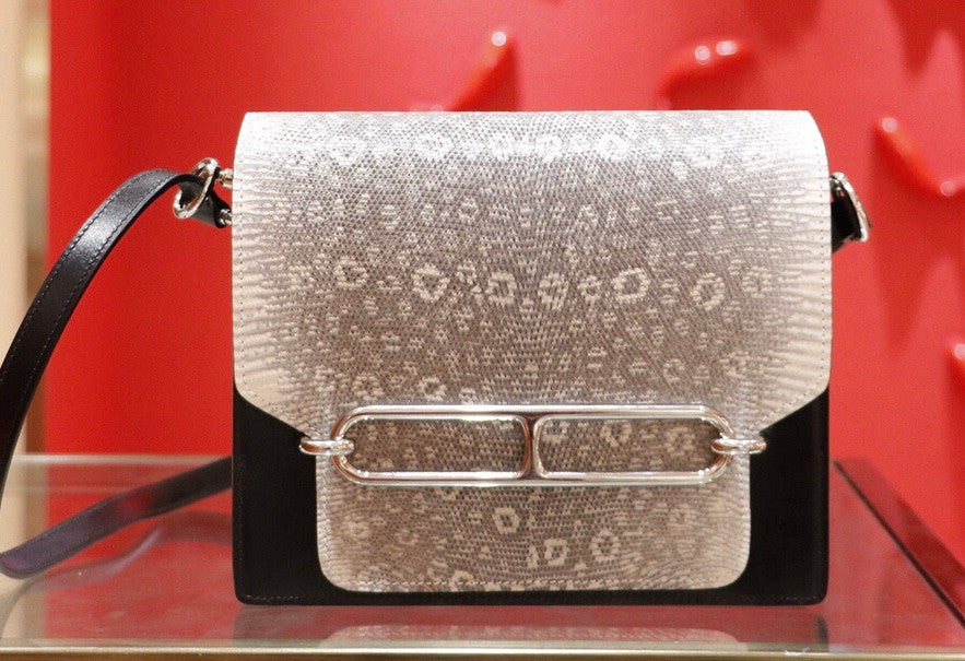 Hermes Special Order Lizard  Roulis Bag 23cm