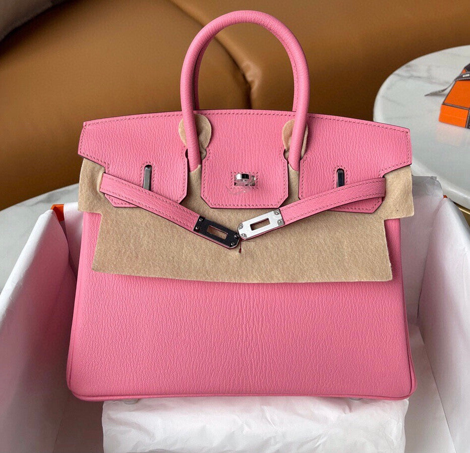 Hermes 1Q Rose Confetti Birkin 25 cm Chevre Palladium Hardware