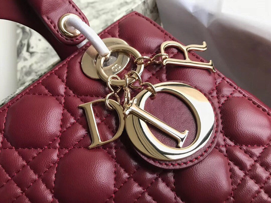 Christian Dior MY ABCDIOR LAMBSKIN BAG Bordeaux