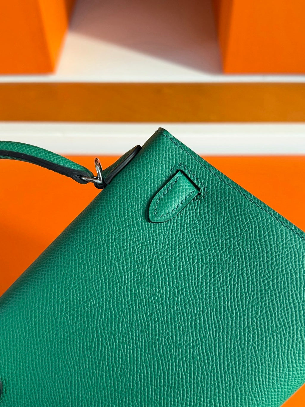 Hermès Mini Kelly II 20 – Green Epsom Leather (Palladium Hardware)