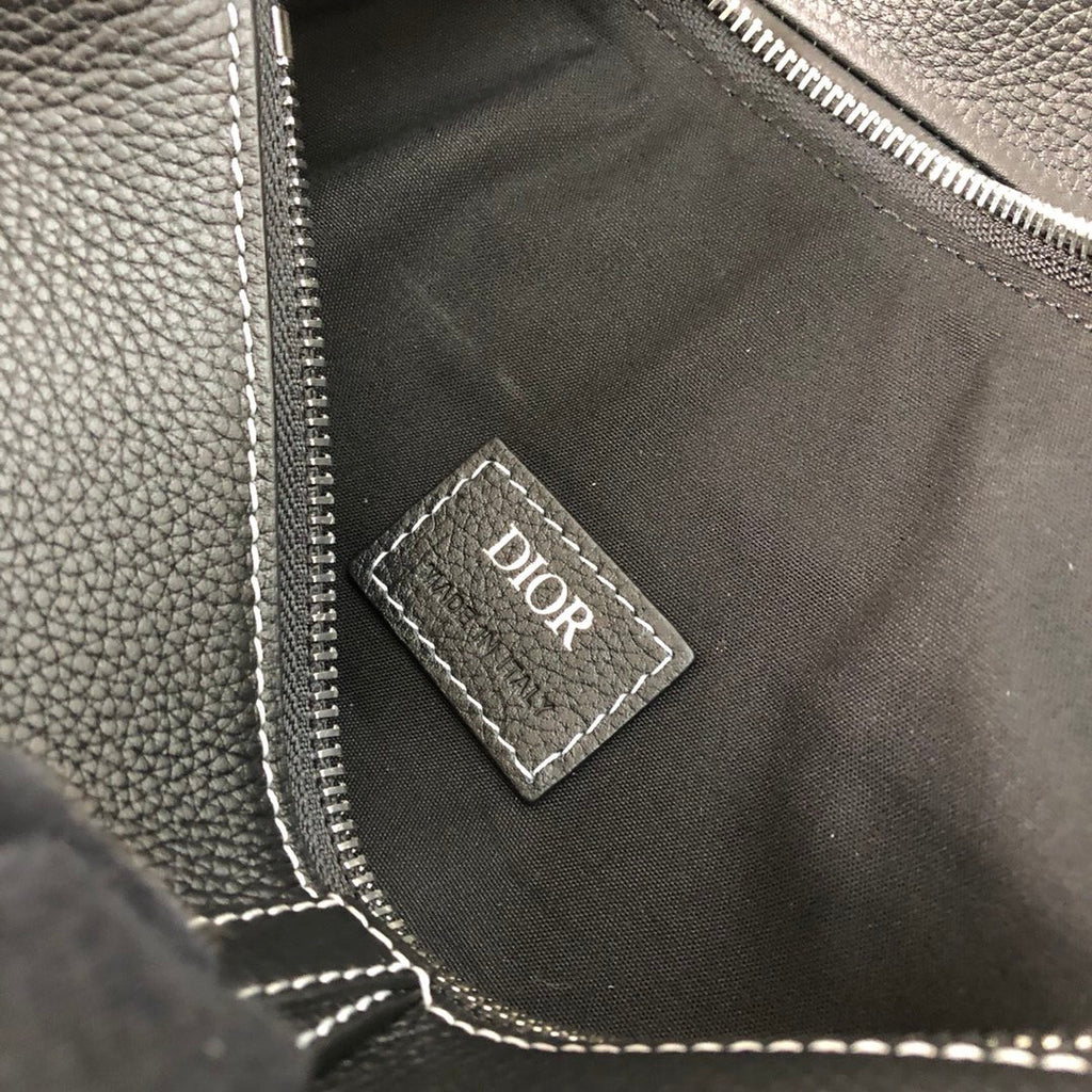 Christian Dior BLACK CALFSKIN DIOR X KAWS SADDLE BAG
