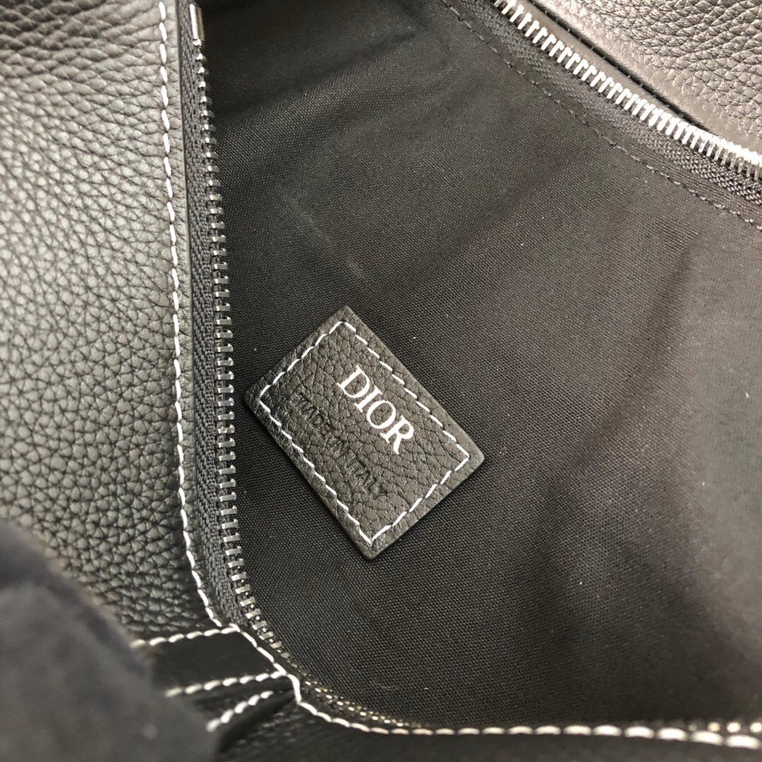 Christian Dior BLACK CALFSKIN DIOR X KAWS SADDLE BAG