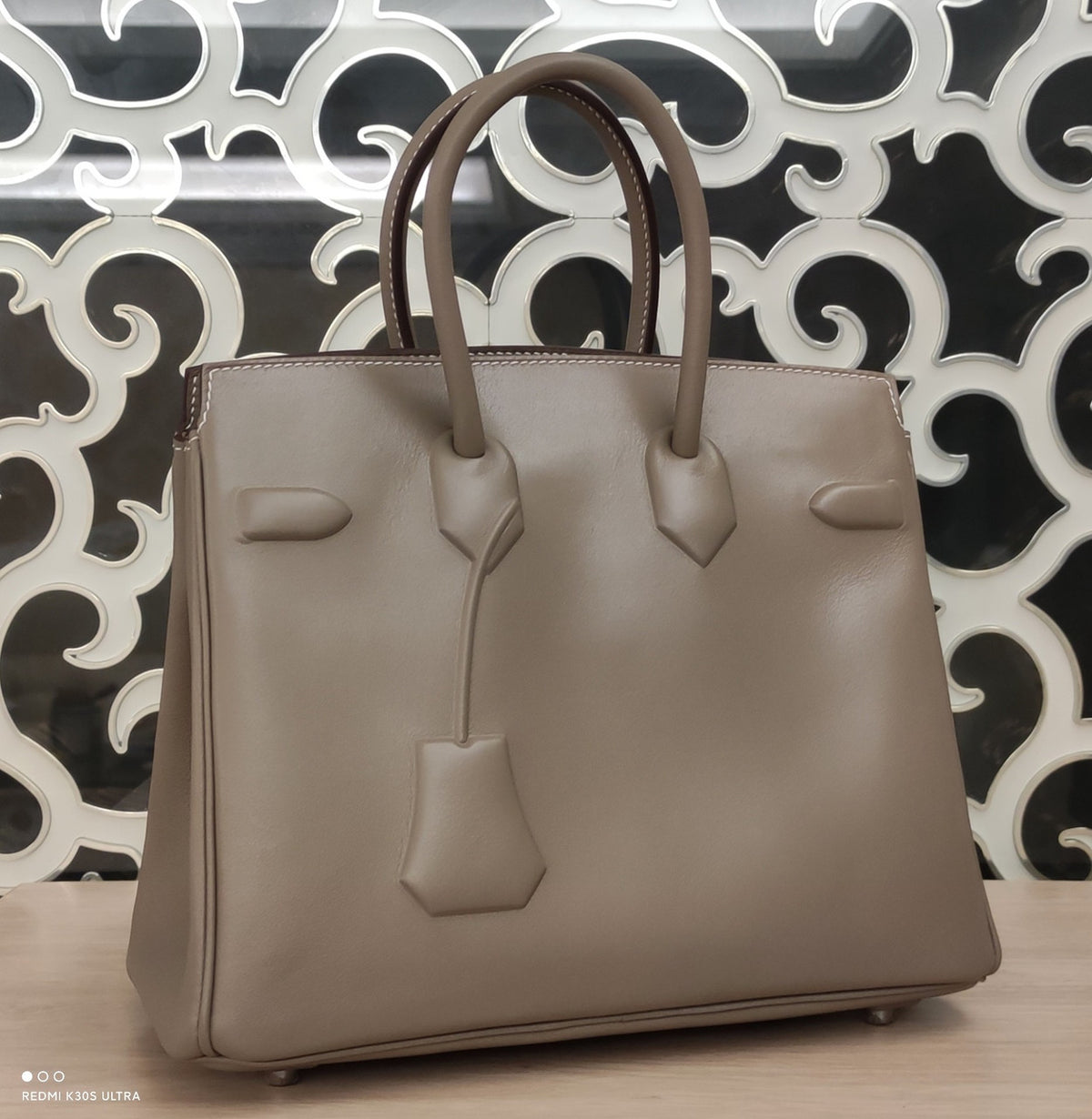 Hermes Shadow Birkin 25 Bag Etoupe Swift Limited Edition