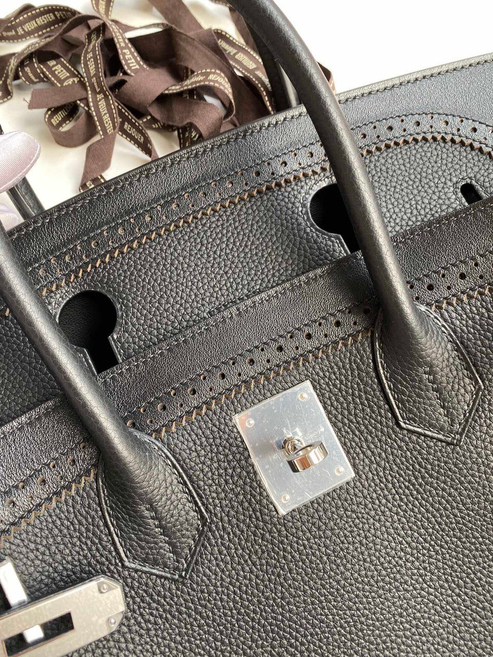 Hermes Limited Edition Black Ghillie Birkin 30cm Togo Palladium Hardware