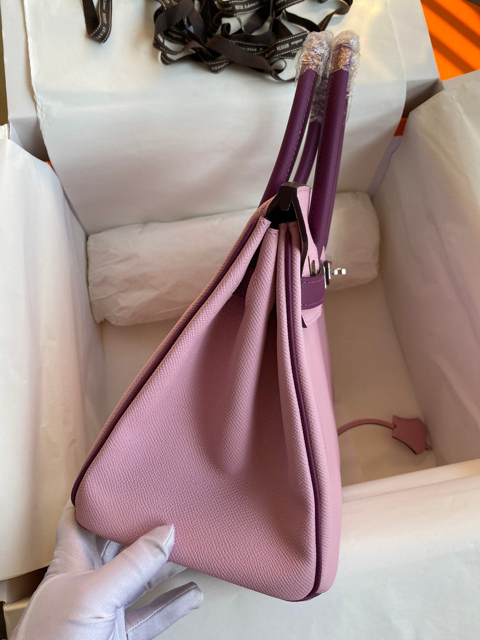 Hermès Mauve Sylvestre/Anemone Birkin 30 cm Epsom Leather Palladium Hardware