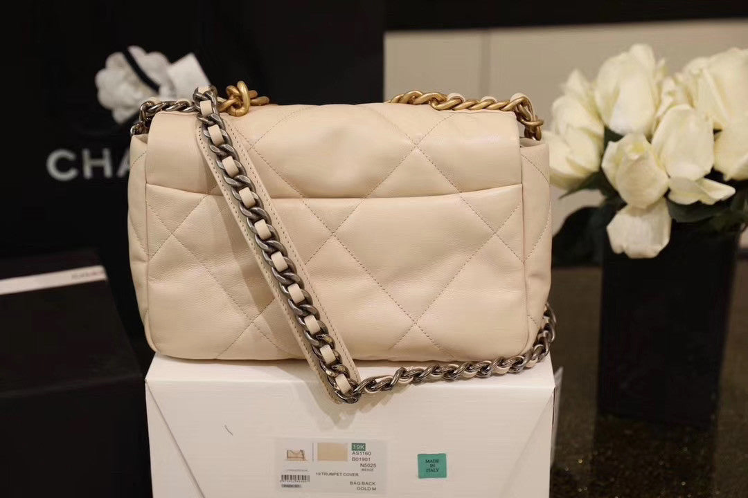 CHANEL 19 Flap Bag  Light Beige