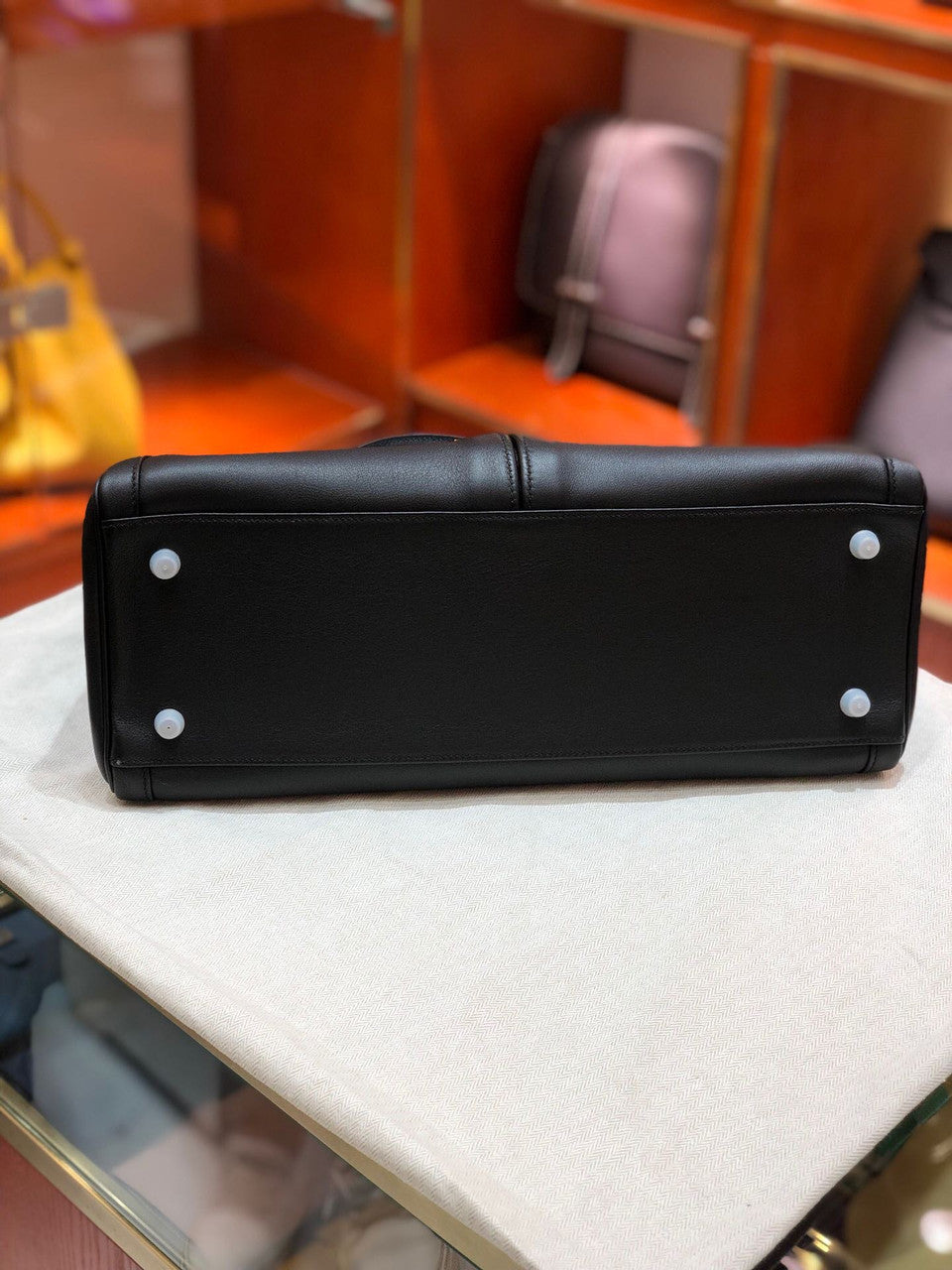 Hermes Special Order Kelly Lakis 32 Black with Palladium Hardware