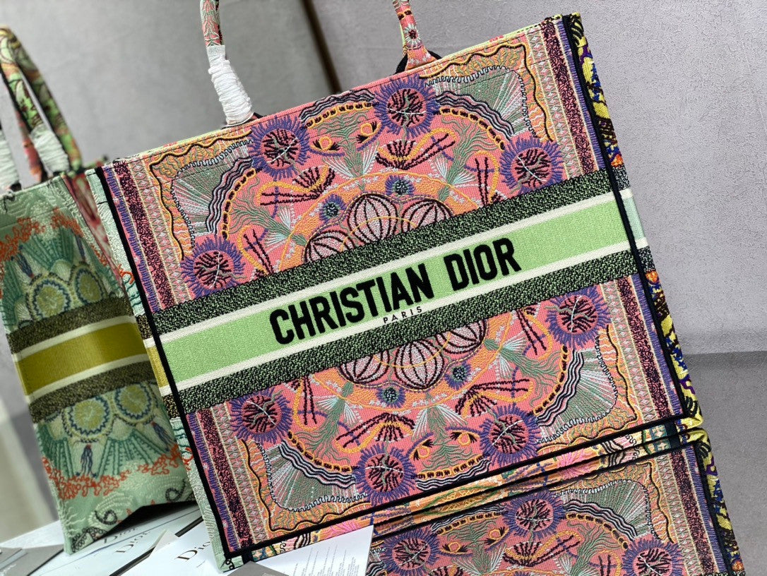 Christian Dior DIOR BOOK TOTE Multicolor Dior In Lights Embroidery
