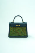 Hermes  FEATHER KELLY 25 Black  Peacock feather & Suede  with Gold Hardware