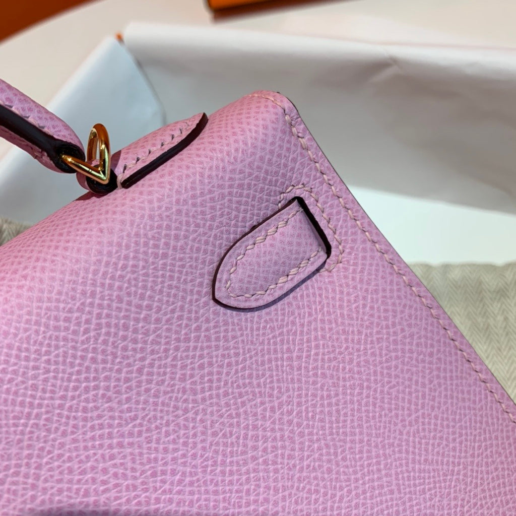 Hermes X9 Mauve Sylvestre  Mini Kelly II 20 Epsom calf Gold Hardware