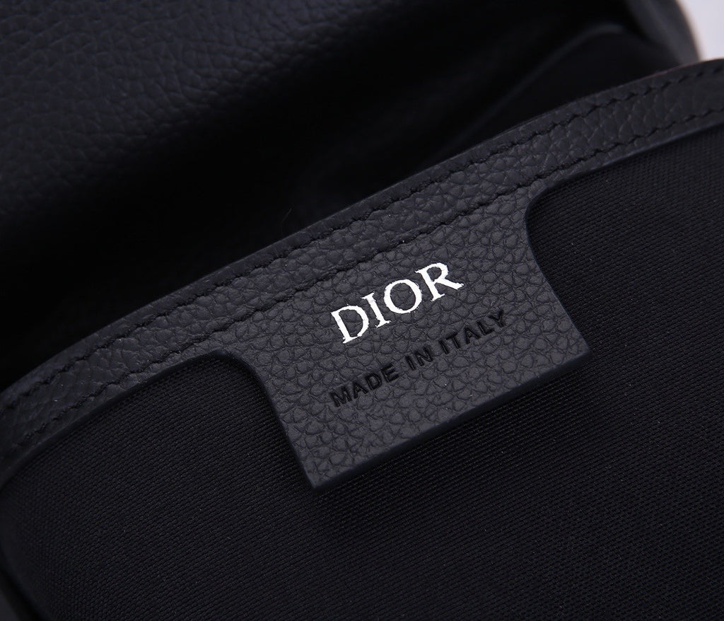 Christian Dior SADDLE BACKPACK Black Grained Calfskin