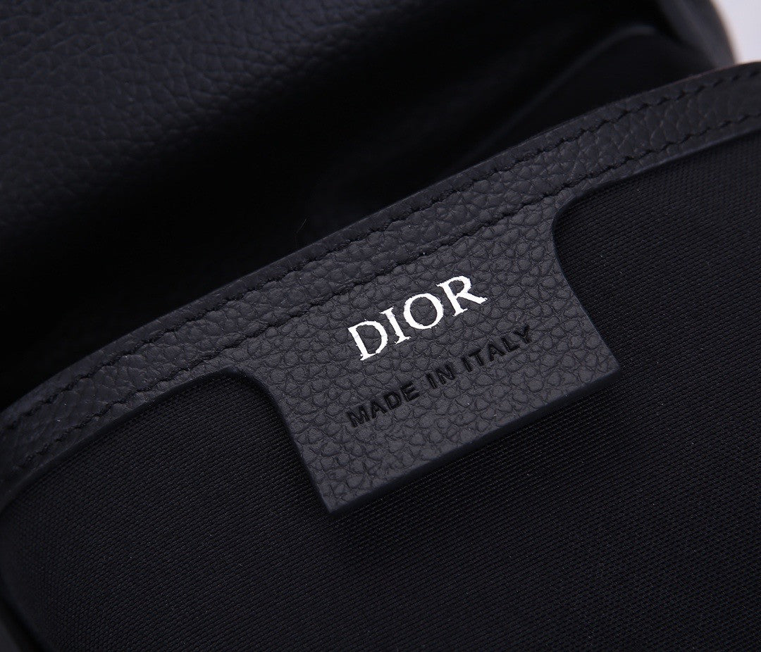 Christian Dior SADDLE BACKPACK Black Grained Calfskin