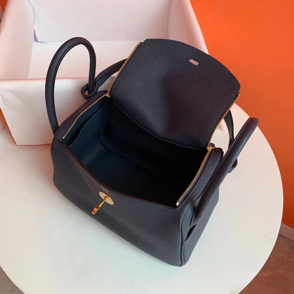 Hermes 2Z Bleu Nuit Lindy 26 Veau Taurillon Clemence Gold Hardware