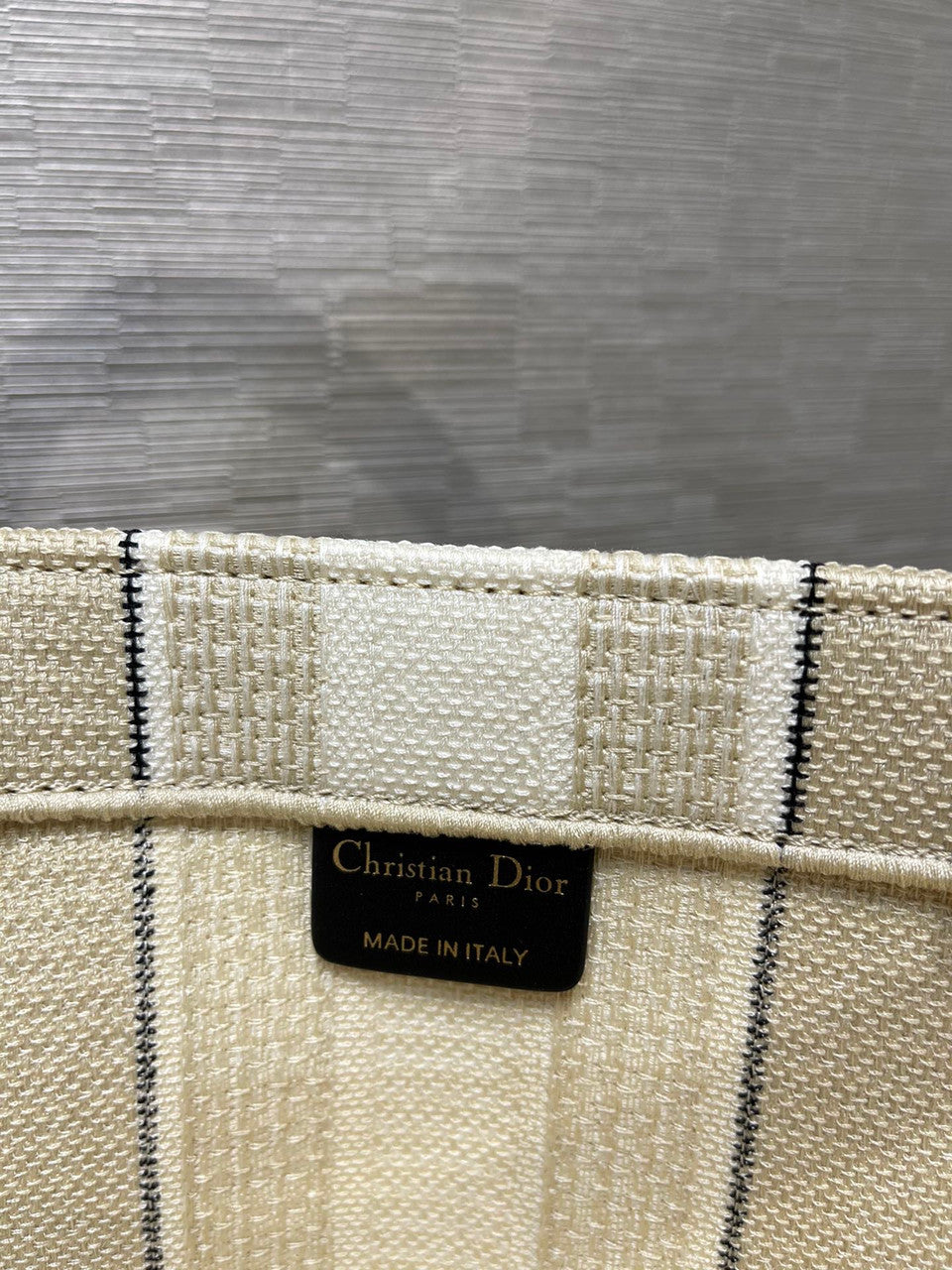 Christian Dior DIOR BOOK TOTE Beige Stripes Embroidery Reference: M1286ZJAT_M925