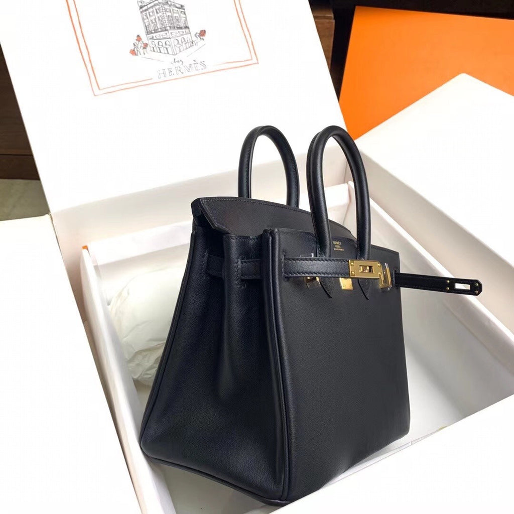 Hermes Black Birkin 25 cm Swift Gold Hardware