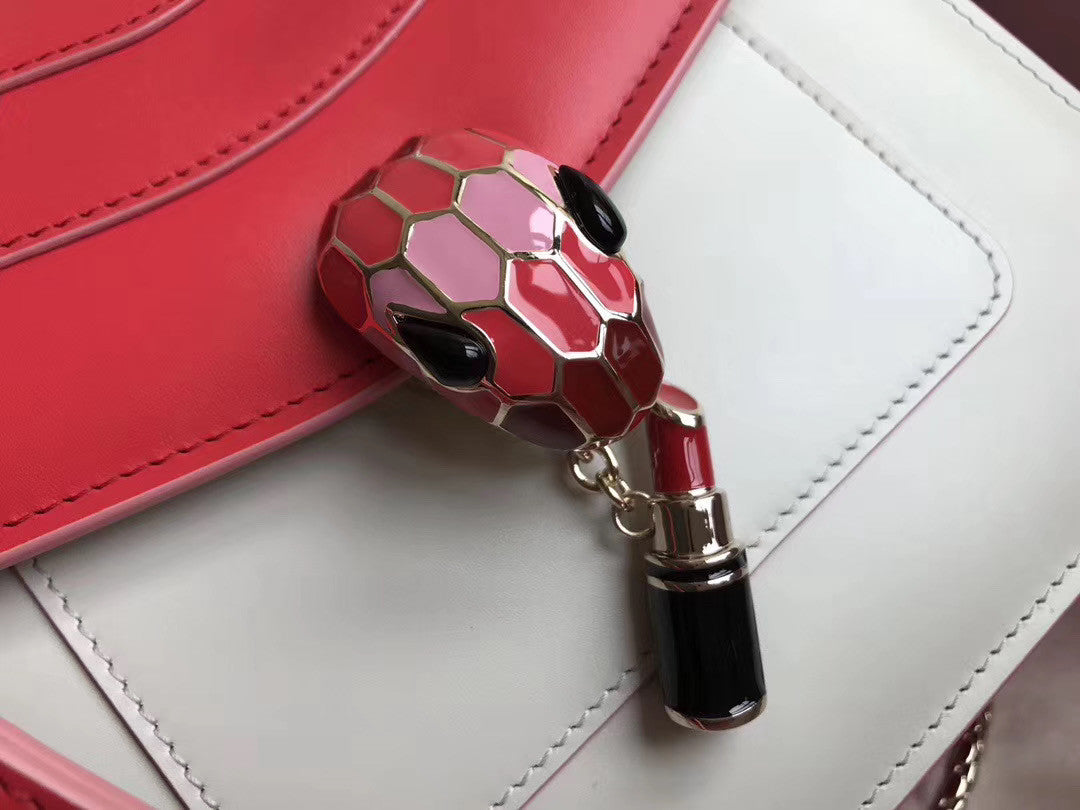 BVLGARI Limited Edition Serpenti Forever leather shoulder bag Red