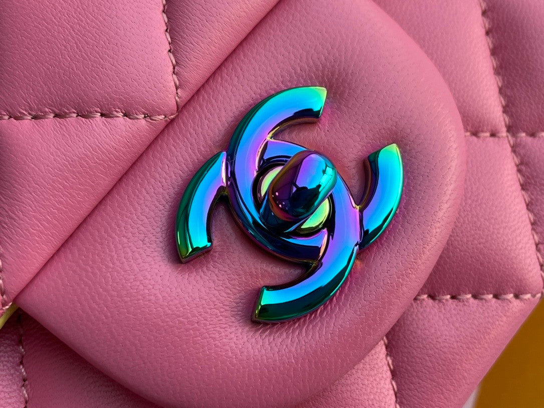 Chanel Rainbow Metal mini flap bag Pink