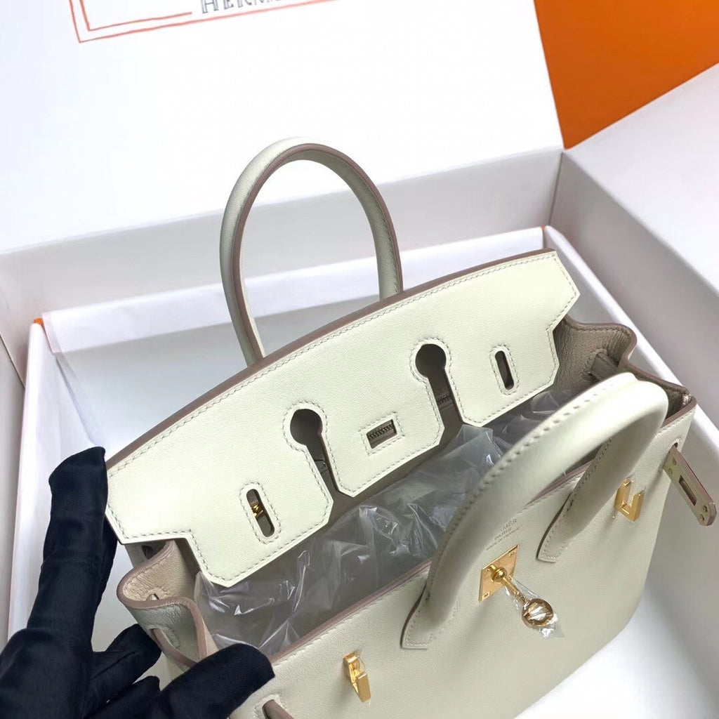 Hermes C10 Craie Birkin 25 cm Swift Gold Hardware
