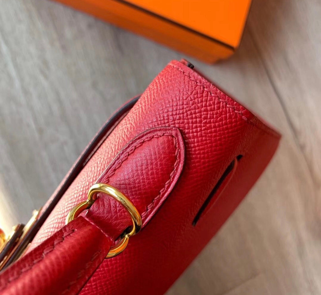 Hermes Red Kelly 25 cm Epsom Gold Hardware
