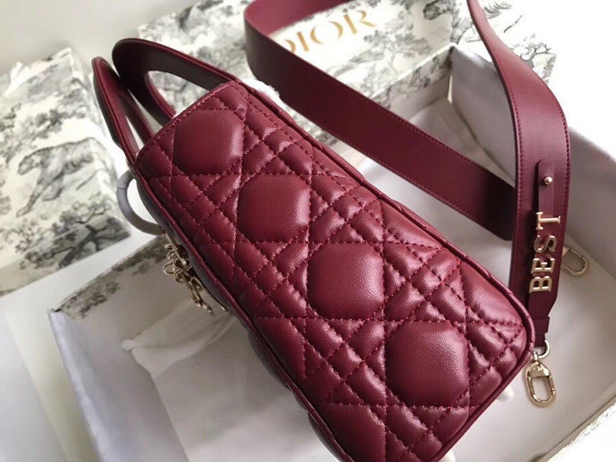 Christian Dior MY ABCDIOR LAMBSKIN BAG Bordeaux