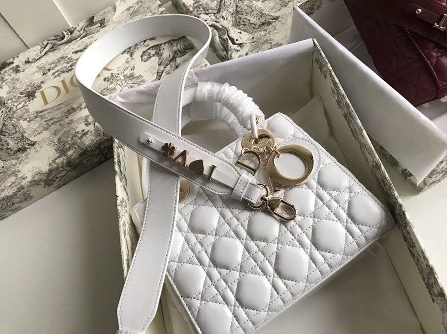 Christian Dior MY ABCDIOR LAMBSKIN BAG White