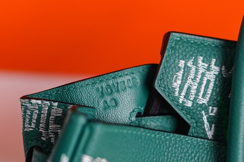 [Online Exclusive] Hermes Singapore Limited Edition Embroidered Birkin 30 Bag Green