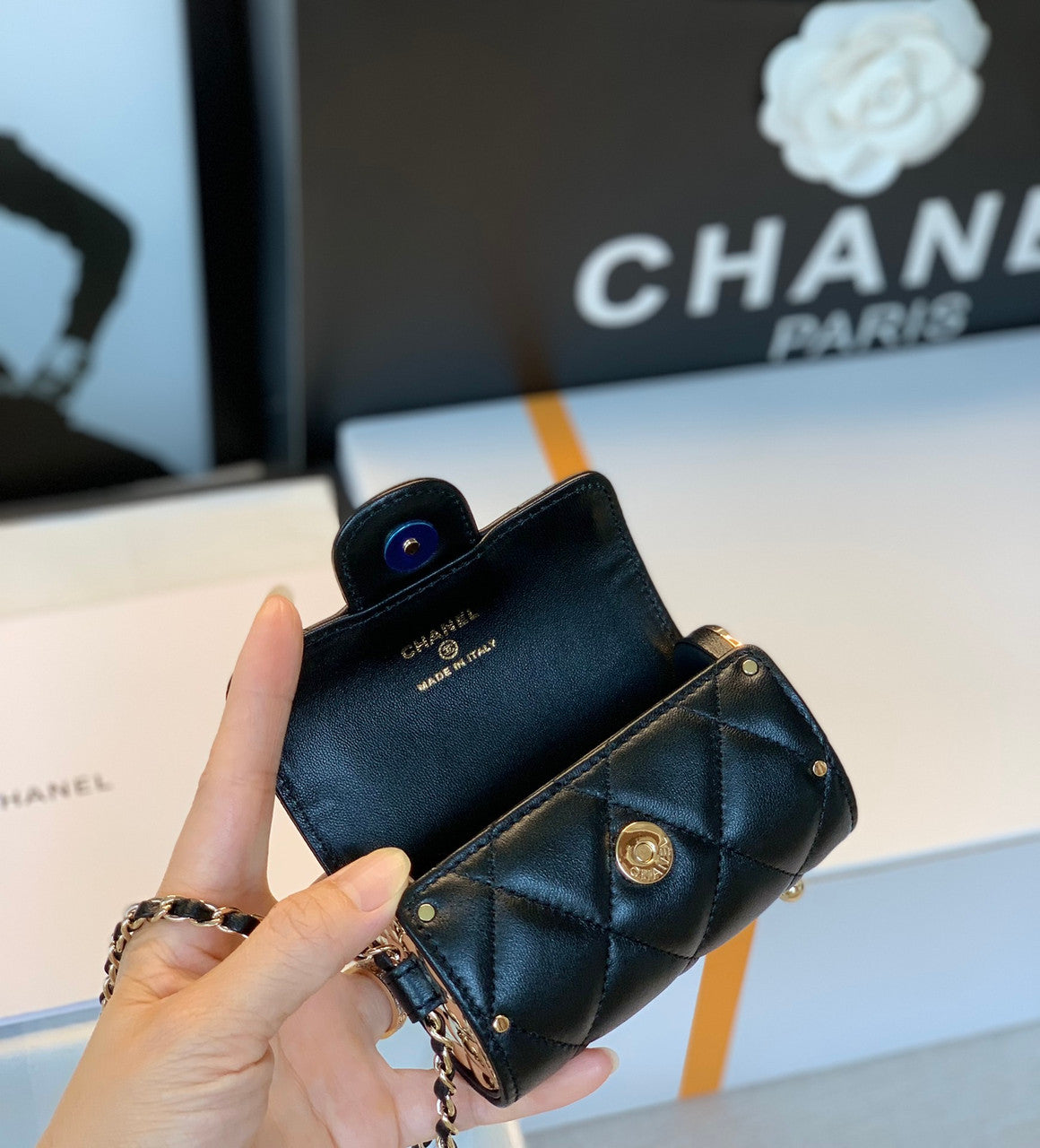 Chanel JEWEL CARD HOLDER WITH CHAIN