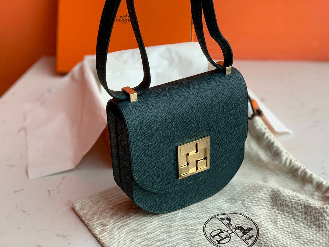Hermes 6O Vert Cypres Mosaique au 24 - 17 bag Gold Hardware