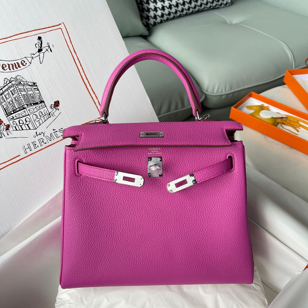 Hermès Magnolia Kelly 25  Togo Palladium Hardware