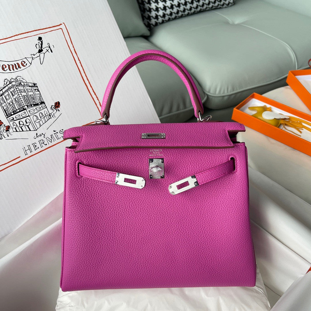 Hermès Magnolia Kelly 25  Togo Palladium Hardware
