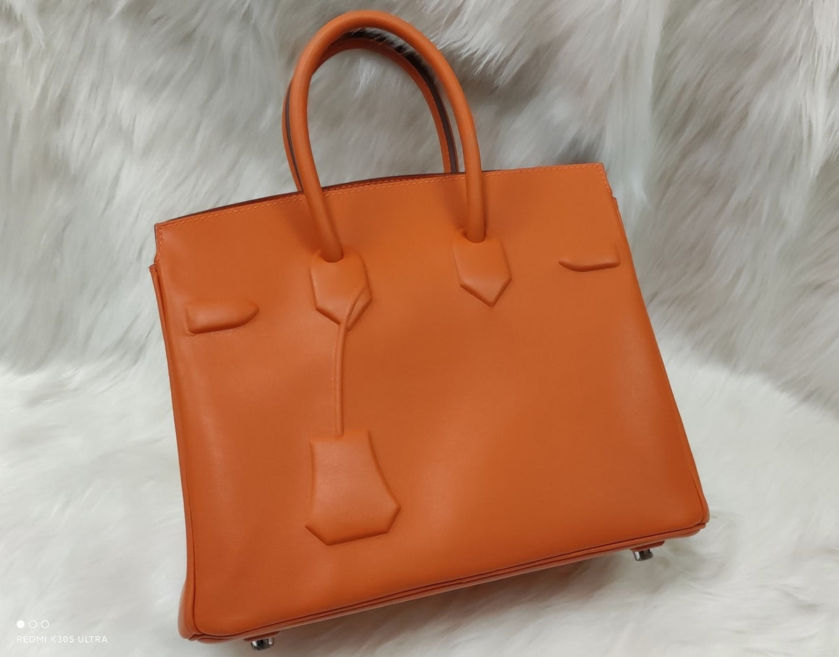 Hermes Shadow Birkin 25 Bag Orange Evercalf Limited Edition
