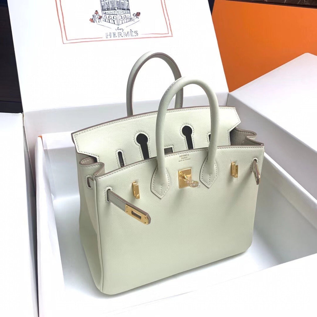 Hermes C10 Craie Birkin 25 cm Swift Gold Hardware