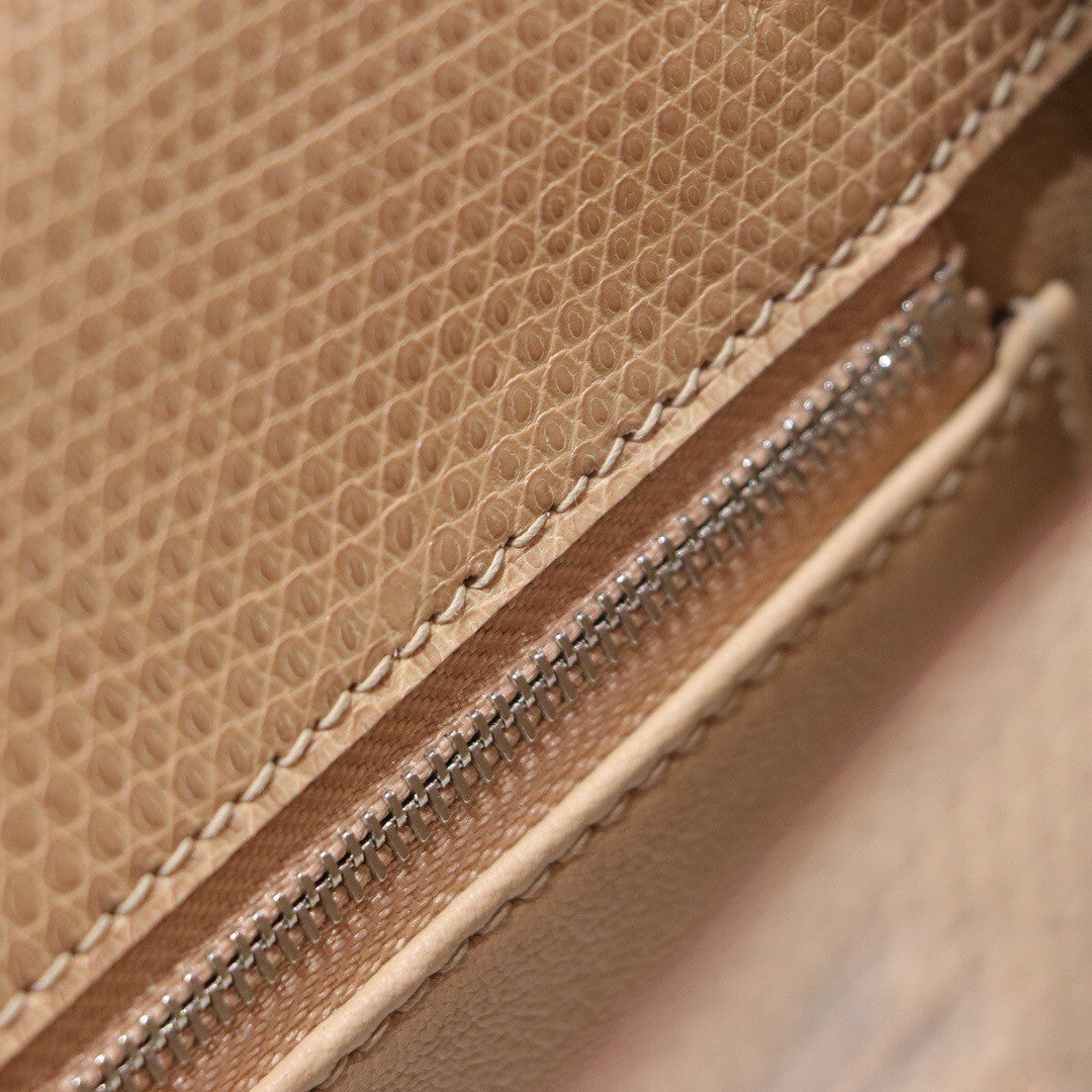 Hermes Kelly 25 Bag Sellier Abricot  Lizard Palladium