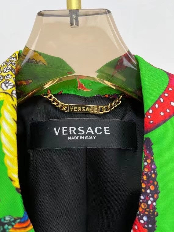 Versace TRÉSOR DE LA MER PRINT SILK BLAZER