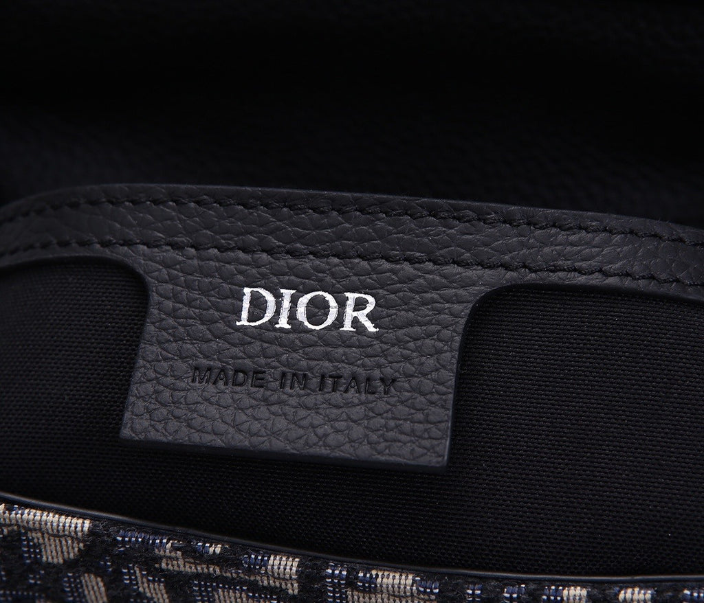 Christian Dior MINI SADDLE BACKPACK Navy Blue Dior Oblique Jacquard