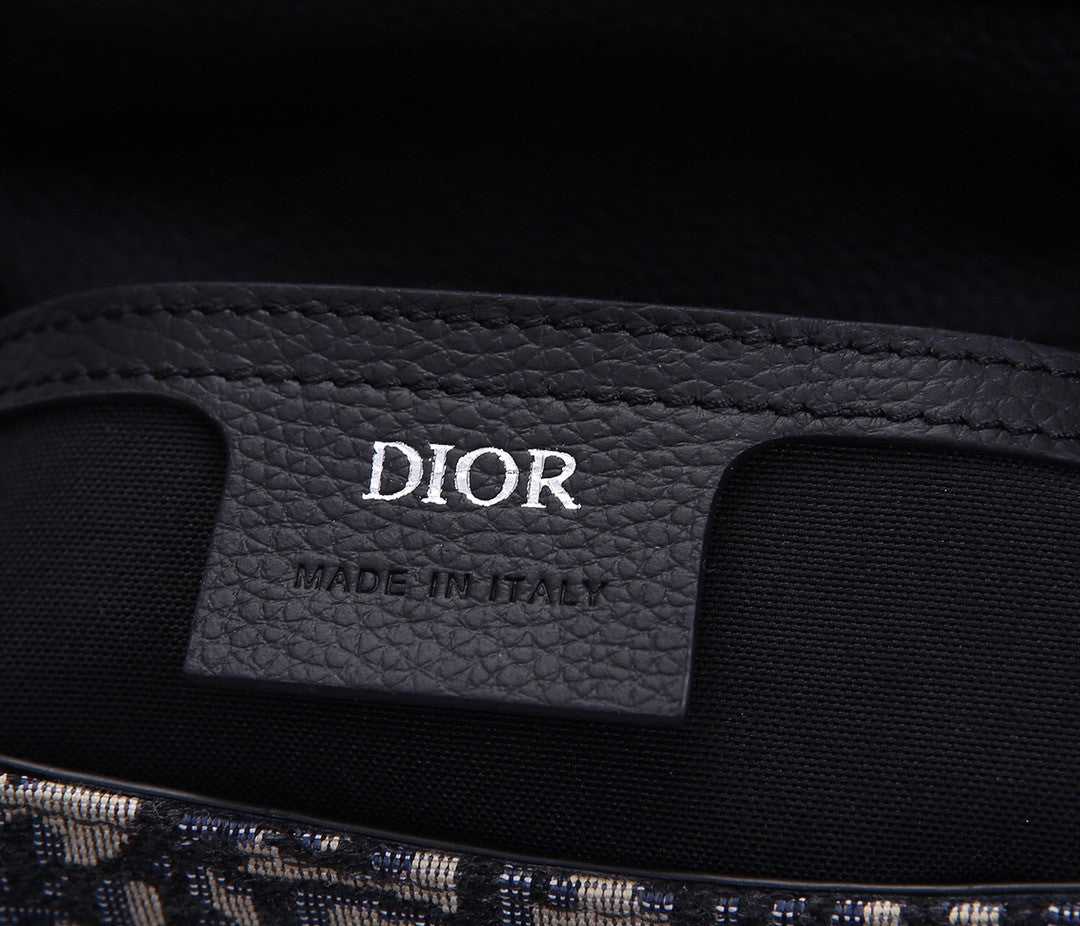 Christian Dior MINI SADDLE BACKPACK Navy Blue Dior Oblique Jacquard