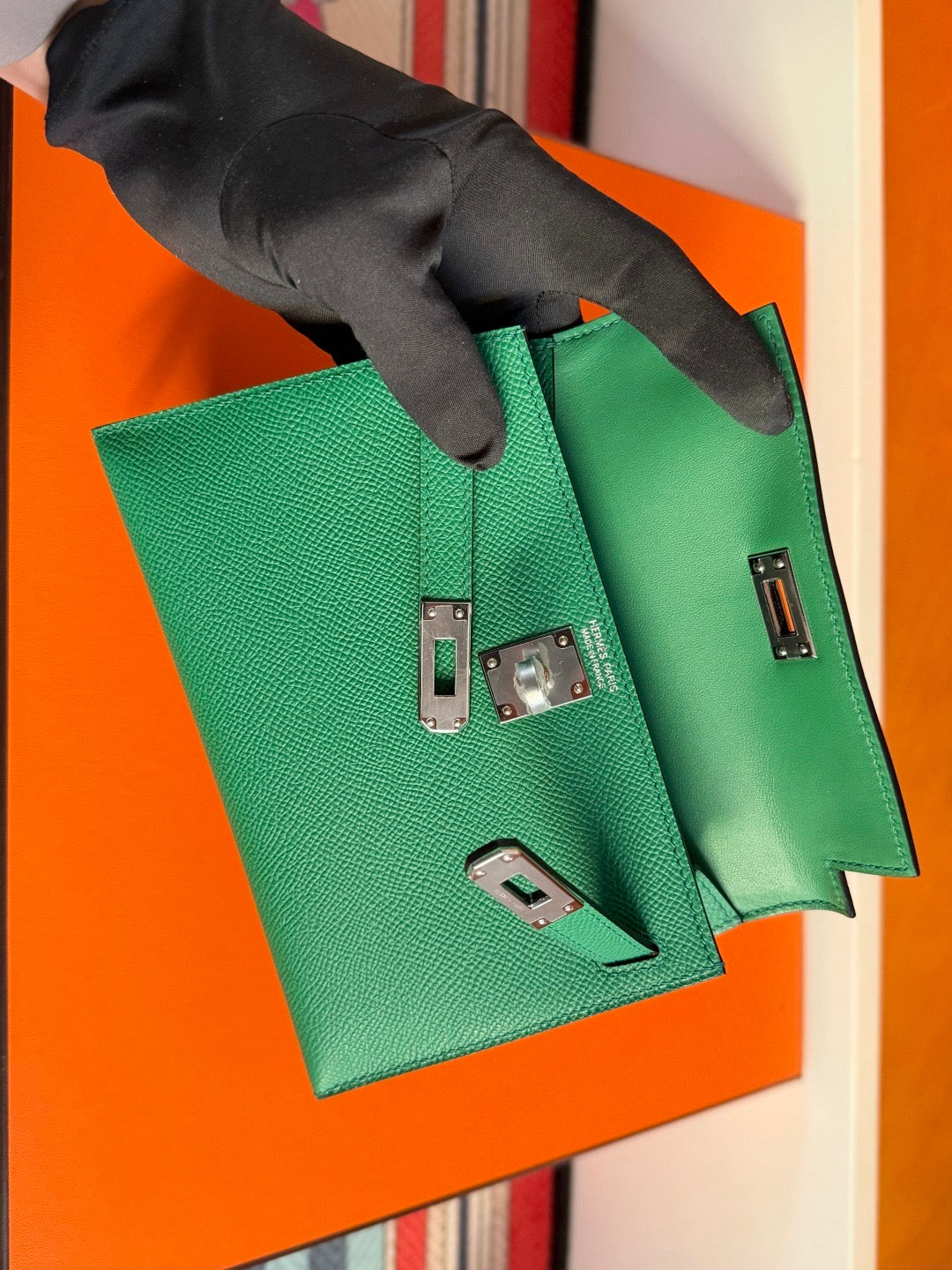 Hermès Mini Kelly II 20 – Green Epsom Leather (Palladium Hardware)