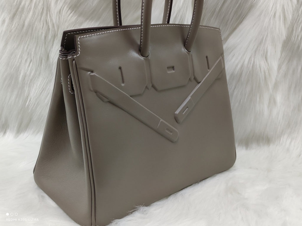 Hermes Shadow Birkin 25 Bag 8F Etain Evercalf Limited Edition