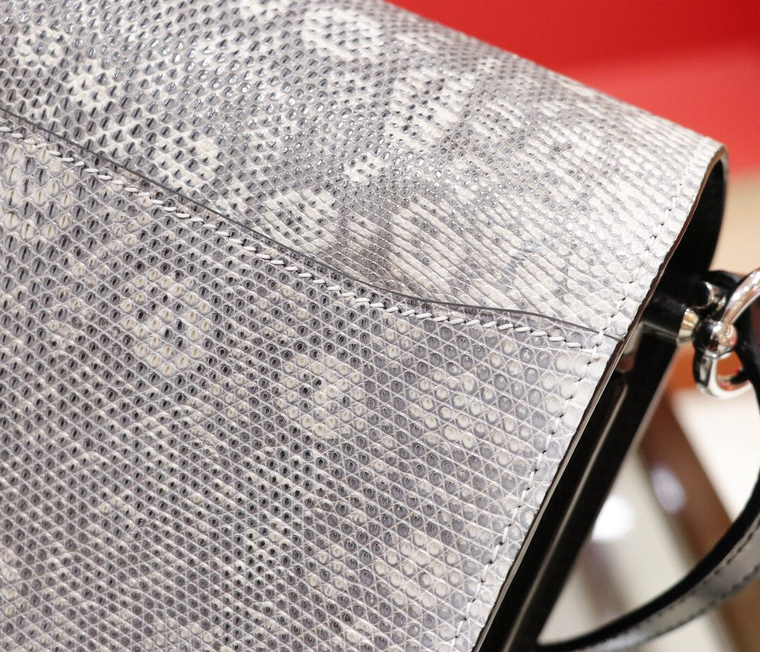 Hermes Special Order Lizard  Roulis Bag 23cm