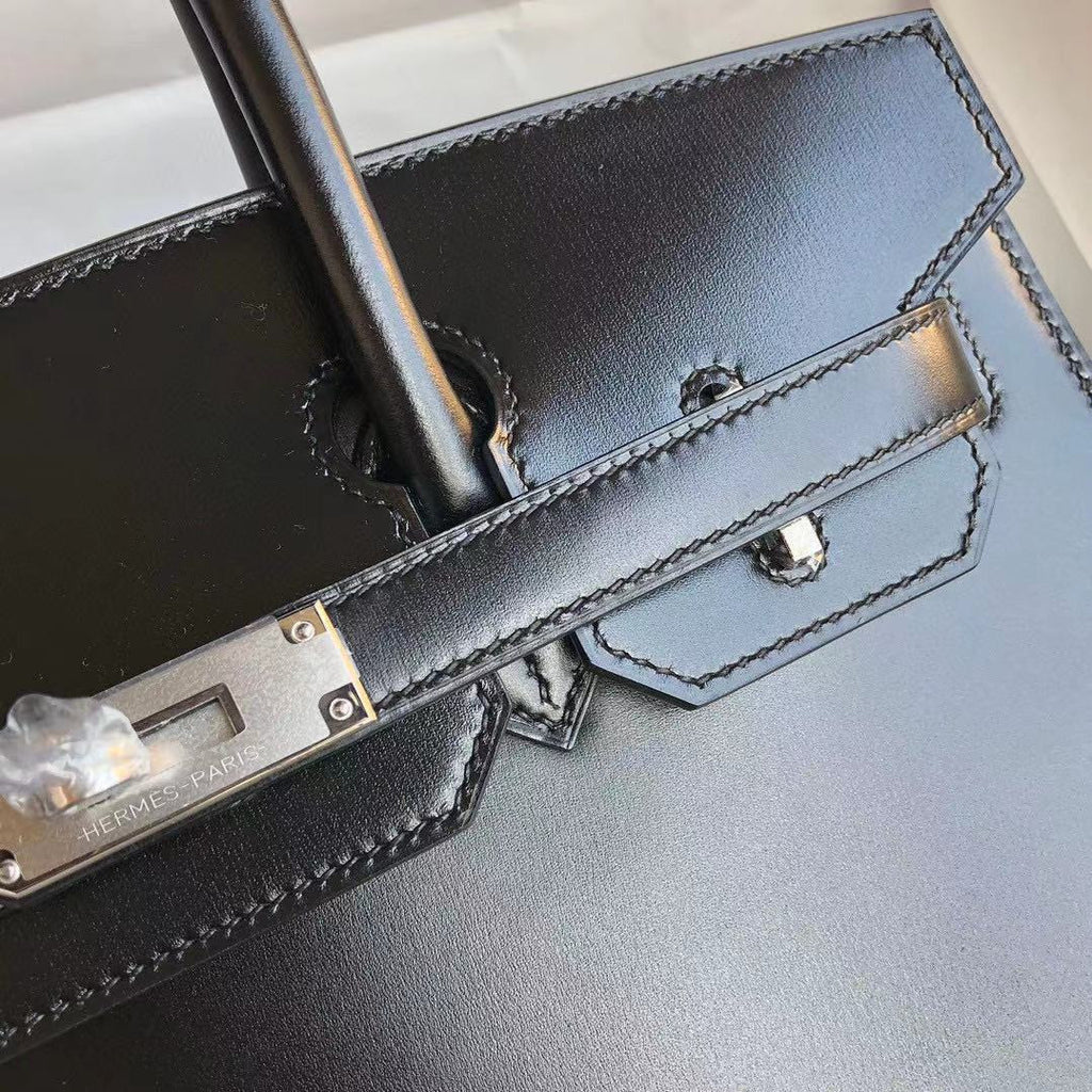 Hermes Black Sellier Birkin 30 Box Calf PHW