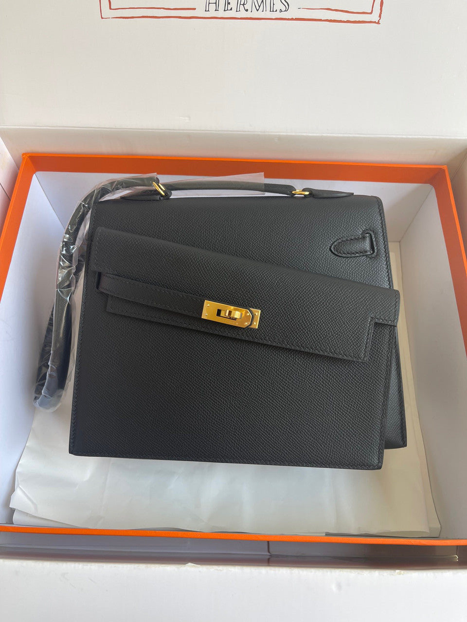 Hermes Kelly Sellier 20 en Desordre Black