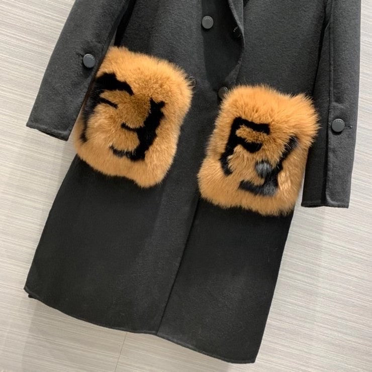 Fendi COAT Black wool coat