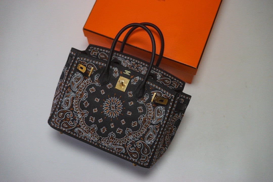 Hermes x Jay Ahr Special Edition custom-embroidering Black Birkin Bag 30cm Epsom Leather Gold Hardware [Carry by Kylie Jenner, Cardi B]