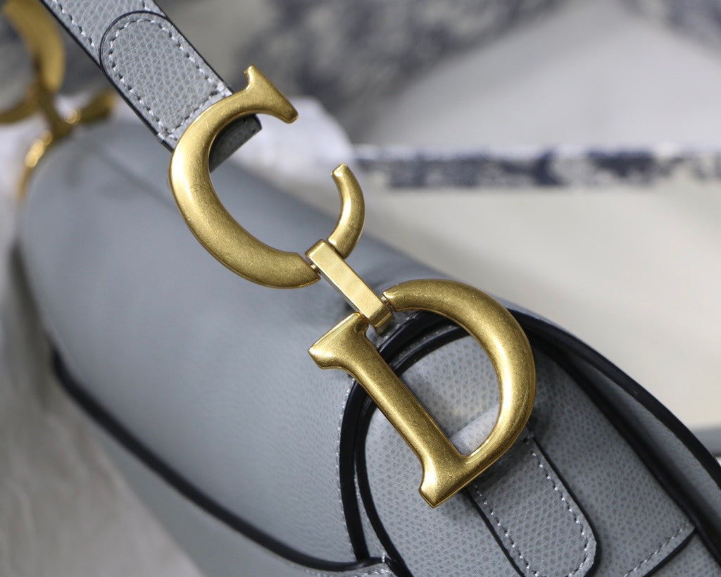Christian Dior GRAY STONE SADDLE MATTE CALFSKIN BAG