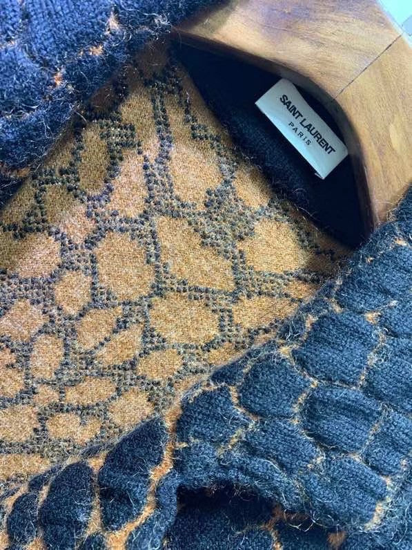 Saint Laurent TAILORED COAT IN LEOPARD-PRINT WOOL AND MOHAIR JACQUARD
