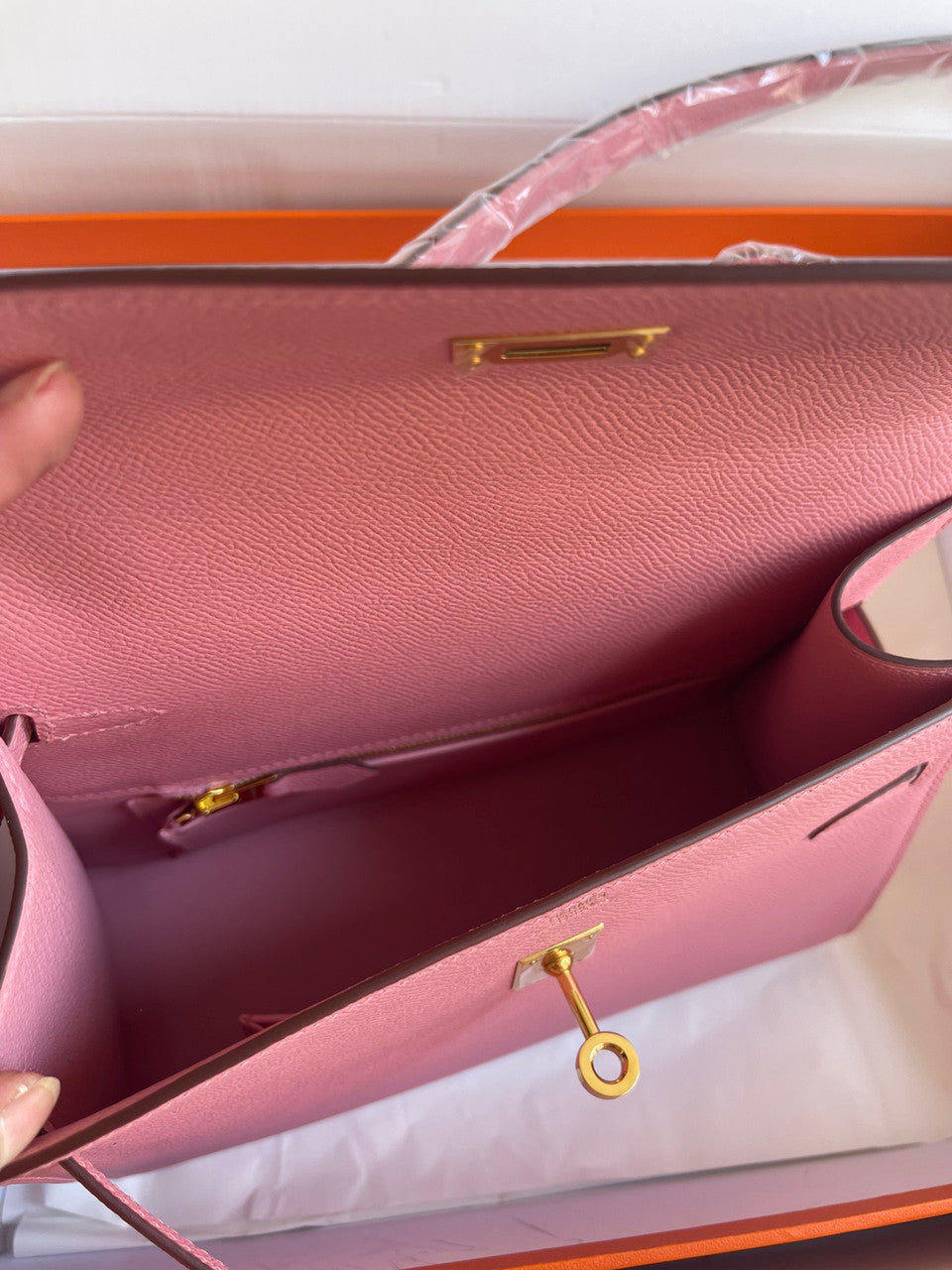 Hermes Kelly Sellier 20 en Desordre Sakura Pink
