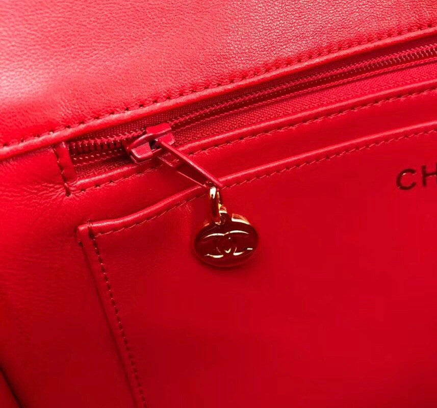 Chanel vintage duo flap bag Red