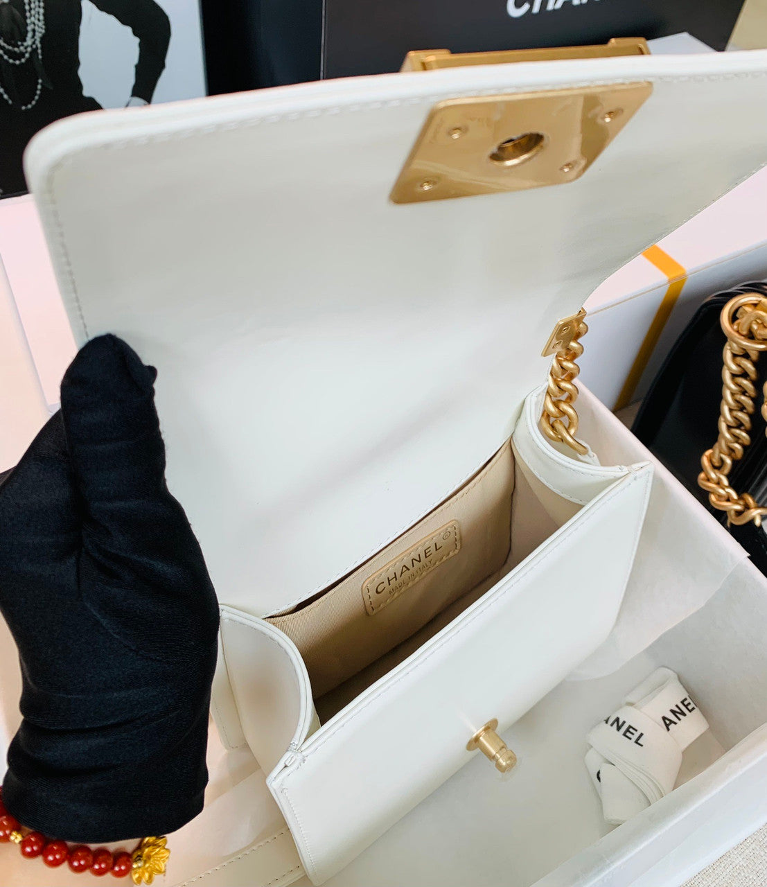 Chanel MINI BOY CHANEL HANDBAG WHITE