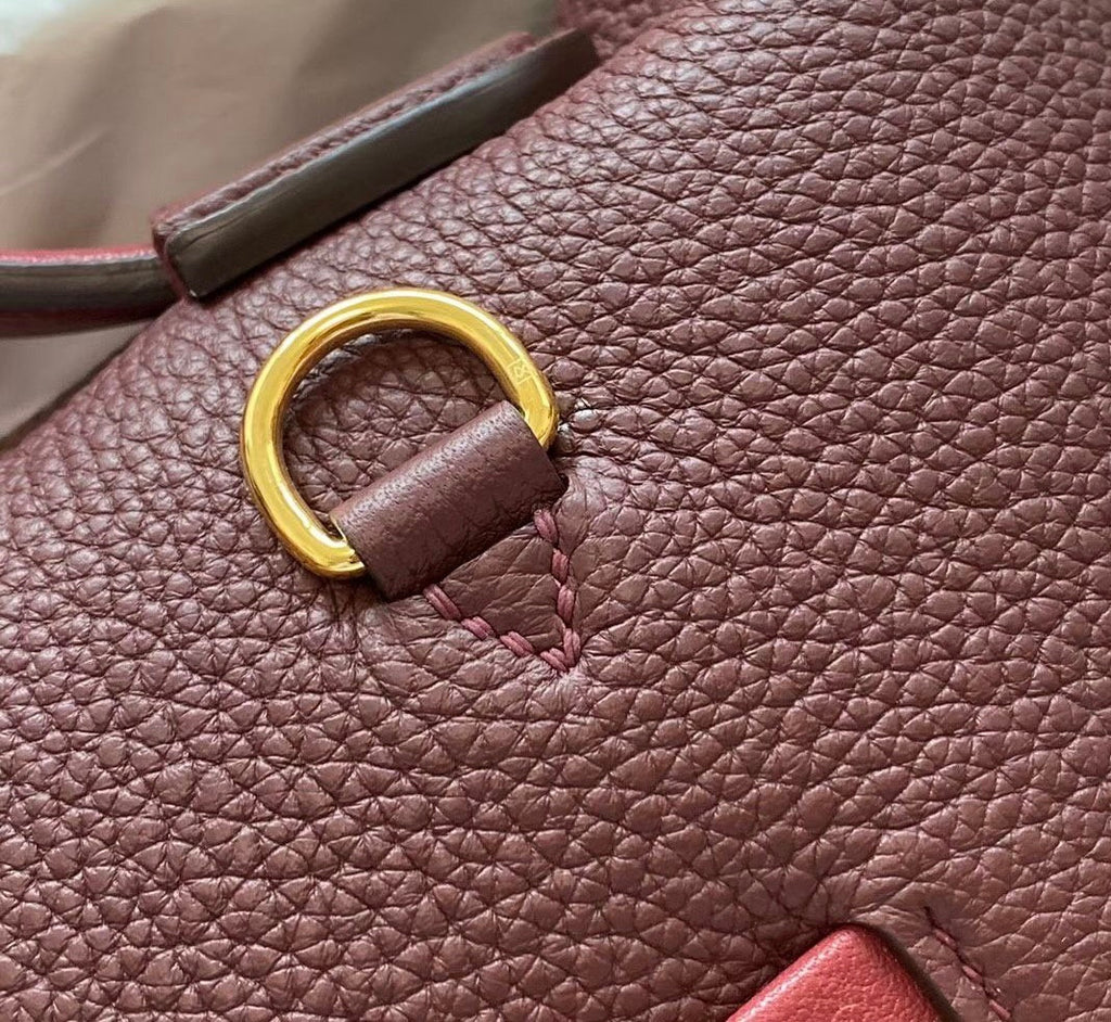 Hermes Kelly 24/24 Bordeaux/Red Swift & Togo Leather with Gold Hardware
