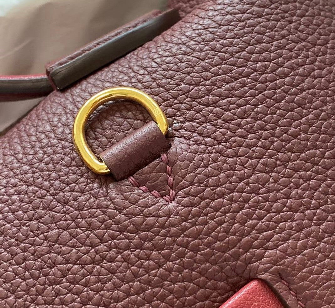 Hermes Kelly 24/24 Bordeaux/Red Swift & Togo Leather with Gold Hardware